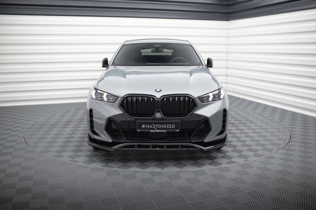 Maxton Design Street+ Spoilerlippe Front Ansatz V.2 passend für BMW X6 M-Paket G06 Facelift schwarz Hochglanz