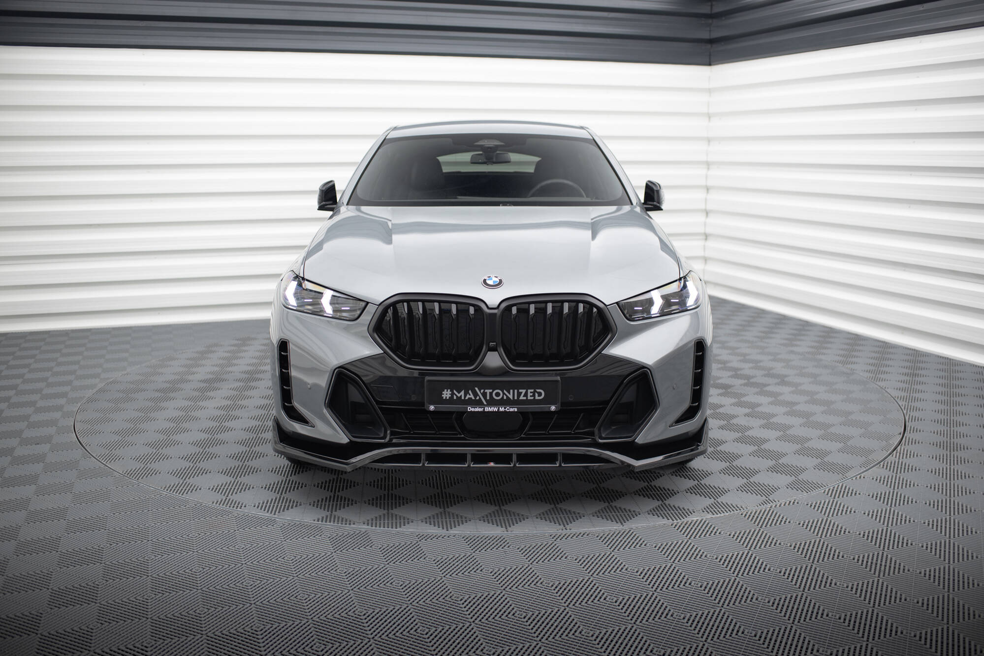 Maxton Design Street+ Spoilerlippe Front Ansatz V.2 passend für BMW X6 M-Paket G06 Facelift schwarz Hochglanz