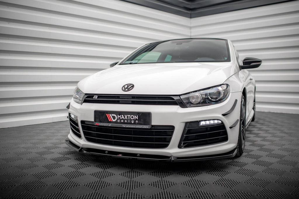 Maxton Design Street+ Spoilerlippe Front Ansatz V.3 passend für VW Scirocco R Mk3 schwarz Hochglanz