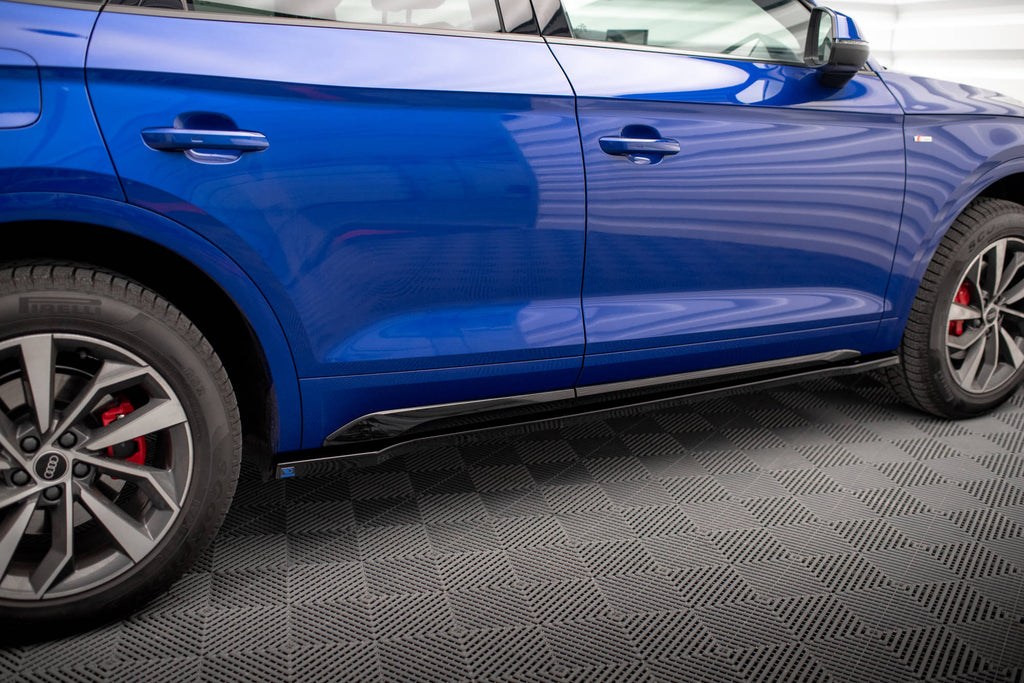 Maxton Design Street+ Seitenschweller Leisten passend für Audi SQ5 / Q5 S-Line SUV / Sportback Mk2 Facelift schwarz Hochglanz