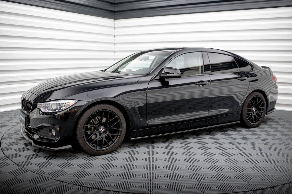 Maxton Design Street+ Seitenschweller Leisten passend für BMW 4er Coupe / Gran Coupe / Cabrio F32 / F36 / F33 schwarz Hochglanz