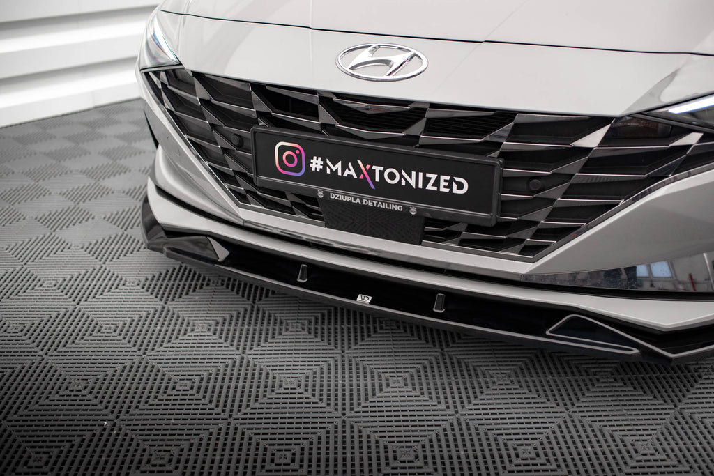 Maxton Design Street+ Spoilerlippe Front Ansatz passend für Hyundai Elantra Mk7 schwarz Hochglanz