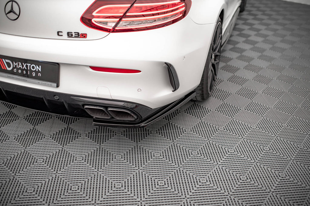 Maxton Design Heck Ansatz Flaps Diffusor passend für Mercedes-AMG C 63 AMG Coupe AMG Aero Pack C205 Facelift schwarz Hochglanz