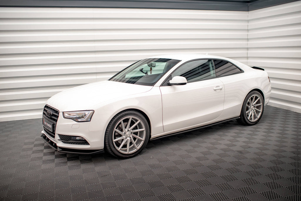 Maxton Design Street+ Seitenschweller Leisten V.2 passend für Audi A5 / A5 S-Line / S5 Coupe 8T schwarz Hochglanz