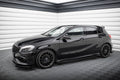 Maxton Design Street Pro Street+ Seitenschweller Leisten + Flaps passend für Mercedes-Benz A AMG-Line W176 Facelift schwarz Hochglanz