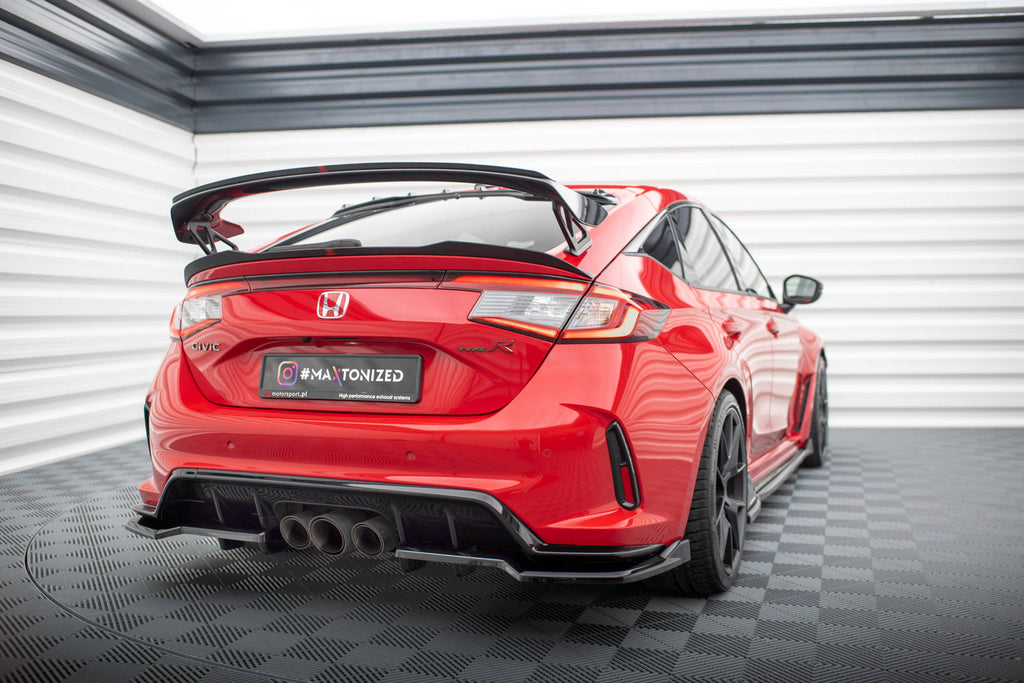 Maxton Design Street+ Mittlerer Diffusor RACE V.2 passend für Honda Civic Type-R Mk 11 schwarz Hochglanz