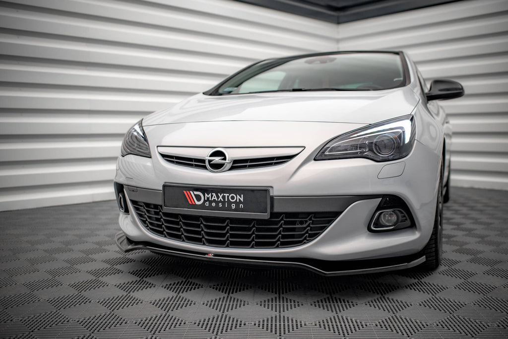 Maxton Design Street+ Spoilerlippe Front Ansatz V.2 passend für Opel Astra GTC OPC-Line J schwarz Hochglanz
