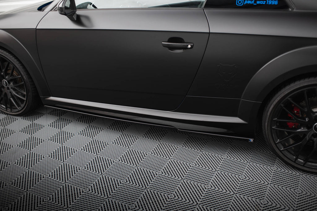 Maxton Design Street+ Seitenschweller Leisten passend für Audi TT S / TT S-Line 8S Facelift schwarz Hochglanz