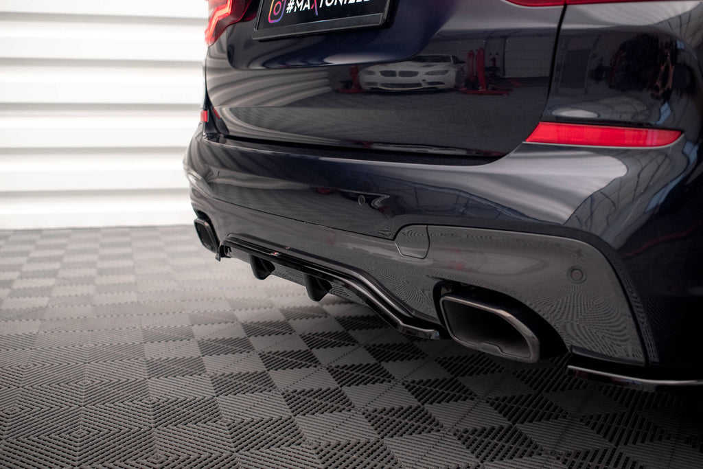 Maxton Design Street+ Mittlerer Diffusor RACE passend für BMW X3 M40i / M40d G01 schwarz Hochglanz