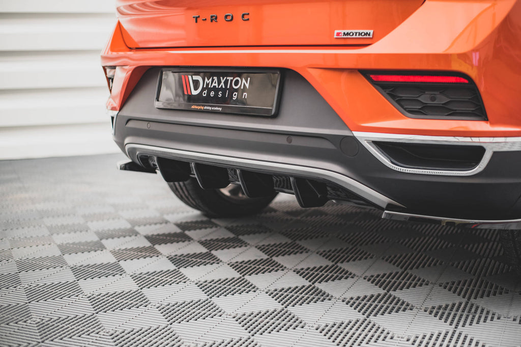 Maxton Design Diffusor Heck Ansatz passend für VW T-Roc Mk1 schwarz Hochglanz