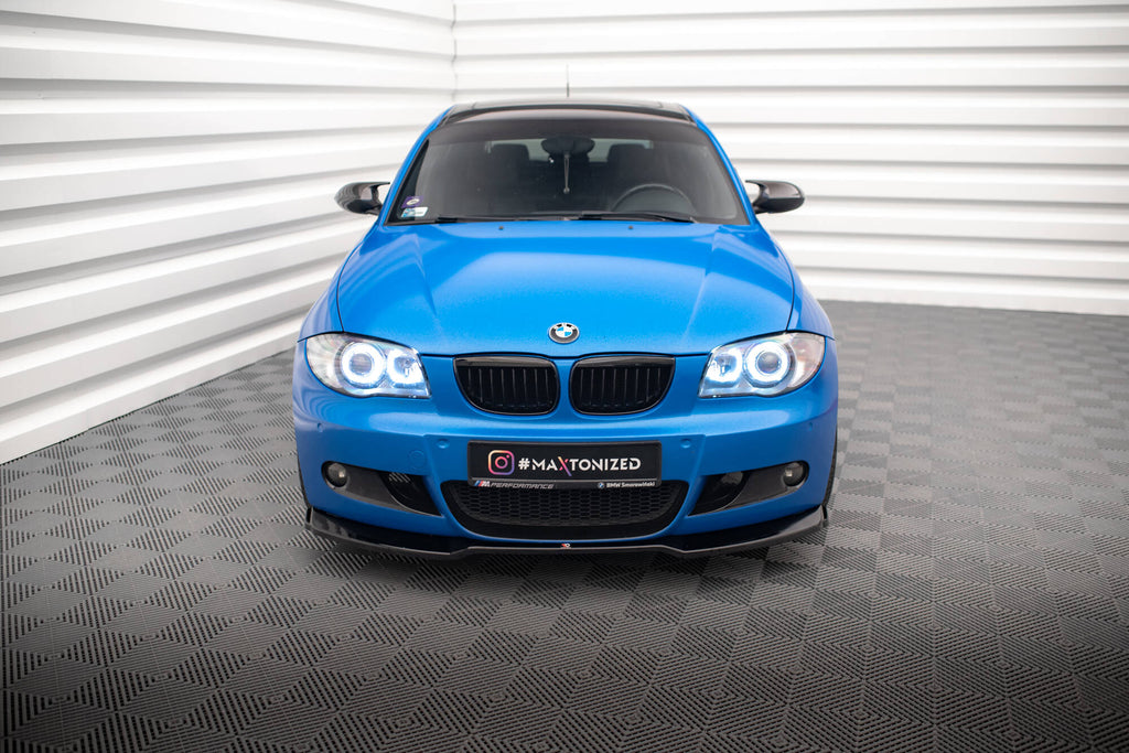 Maxton Design Street+ Spoilerlippe Front Ansatz V.1 passend für BMW 1er M-Paket E87 / E81 Facelift schwarz Hochglanz