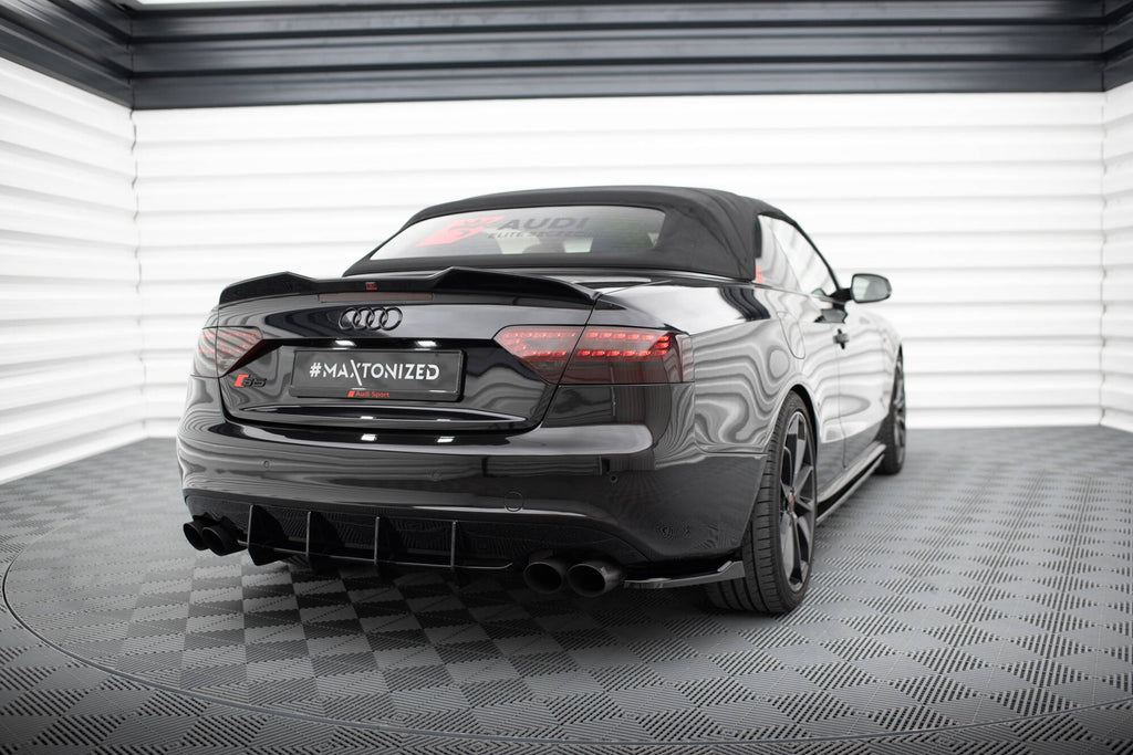 Maxton Design Heck Ansatz Flaps Diffusor V.1 passend für Audi S5 / A5 S-Line Coupe / Cabriolet 8T schwarz Hochglanz