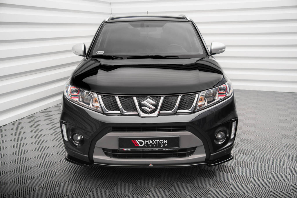 Maxton Design Street+ Spoilerlippe Front Ansatz V.1 passend für Suzuki Vitara S Mk2 schwarz Hochglanz