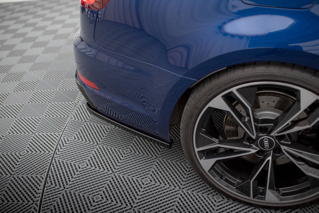 Maxton Design Heck Ansatz Flaps Diffusor passend für Audi A4 Competition B9 schwarz Hochglanz