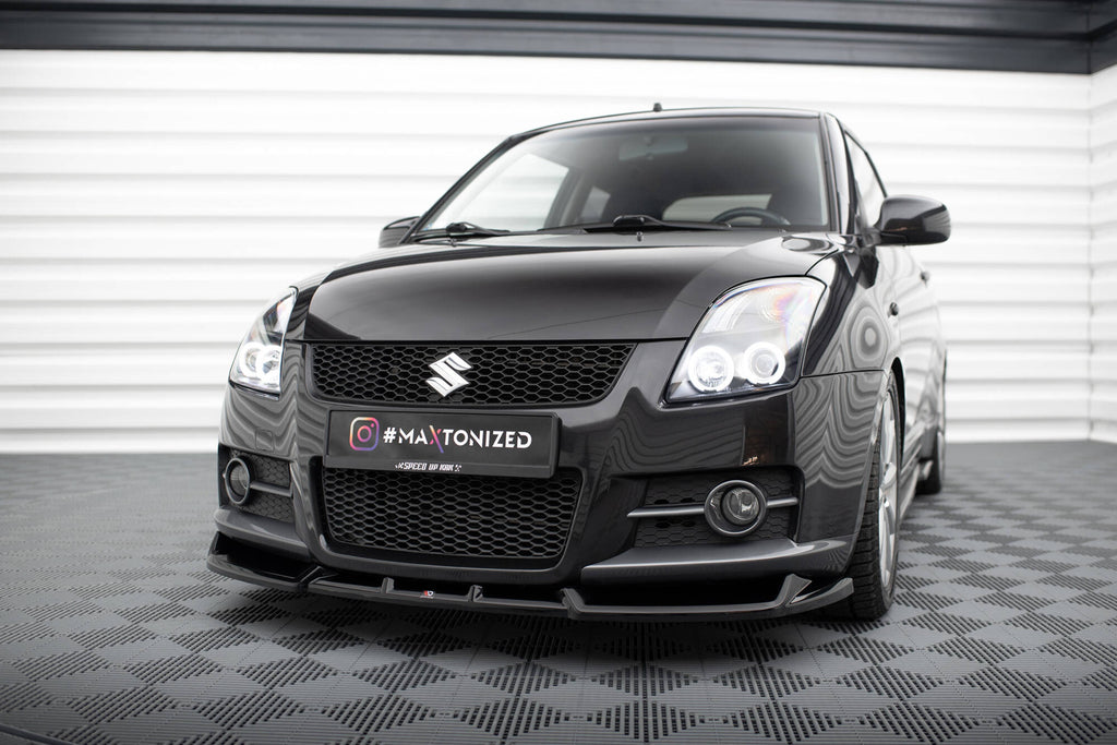 Maxton Design Street+ Spoilerlippe Front Ansatz passend für Suzuki Swift Sport Mk4 schwarz Hochglanz