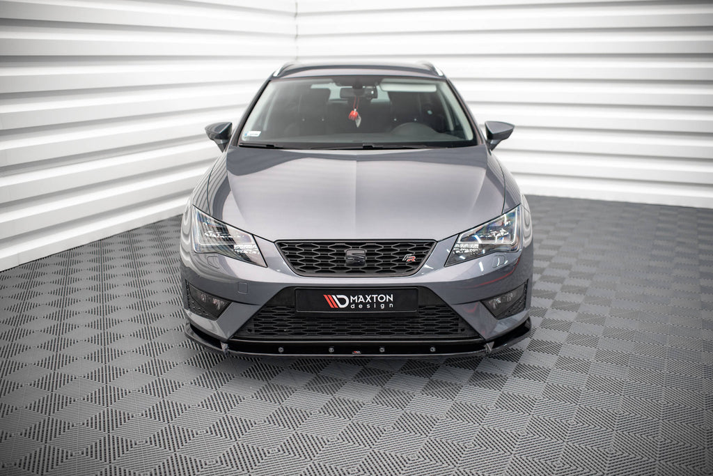 Maxton Design Street+ Spoilerlippe Front Ansatz V.1 passend für Seat Leon FR / Cupra Mk3 schwarz Hochglanz