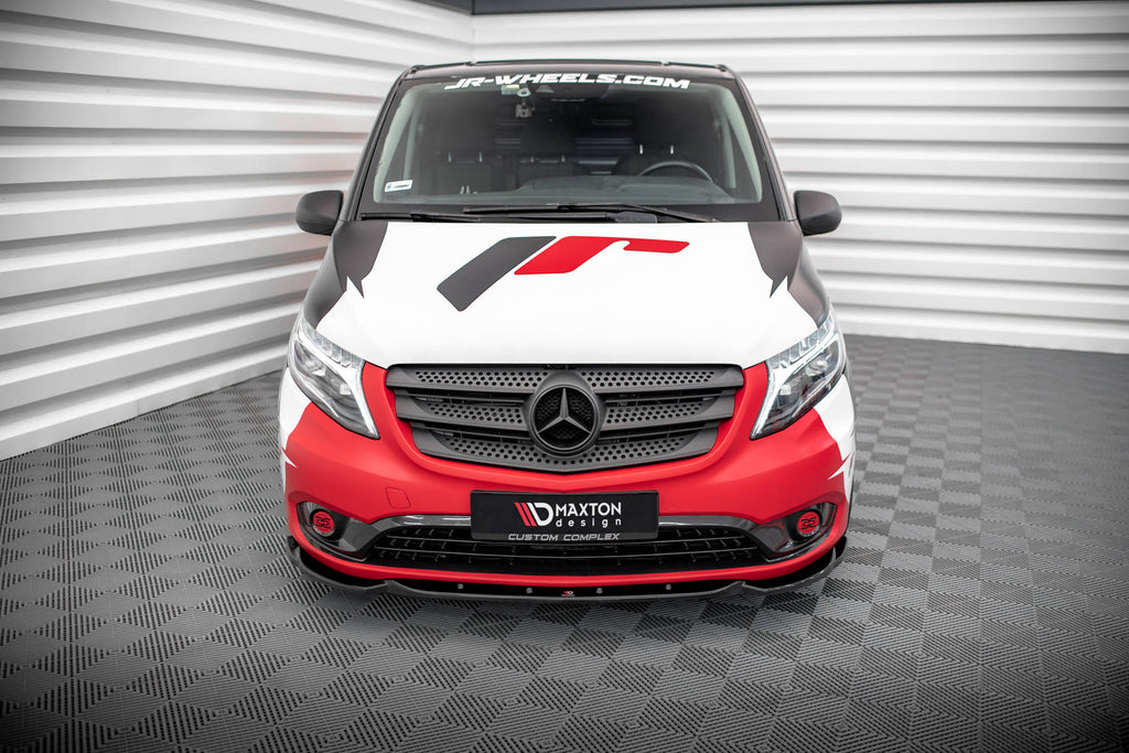 Maxton Design Street+ Spoilerlippe Front Ansatz V.1 passend für Mercedes-Benz Vito W447 Facelift schwarz Hochglanz