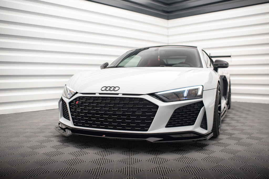 Maxton Design Street+ Spoilerlippe Front Ansatz V.3 passend für Audi R8 Mk2 Facelift schwarz Hochglanz
