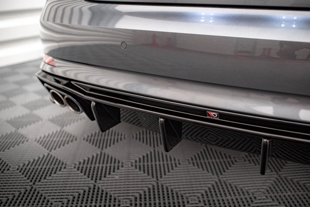 Maxton Design Diffusor Heck Ansatz passend für Audi S5 F5 Coupe / Sportback schwarz Hochglanz