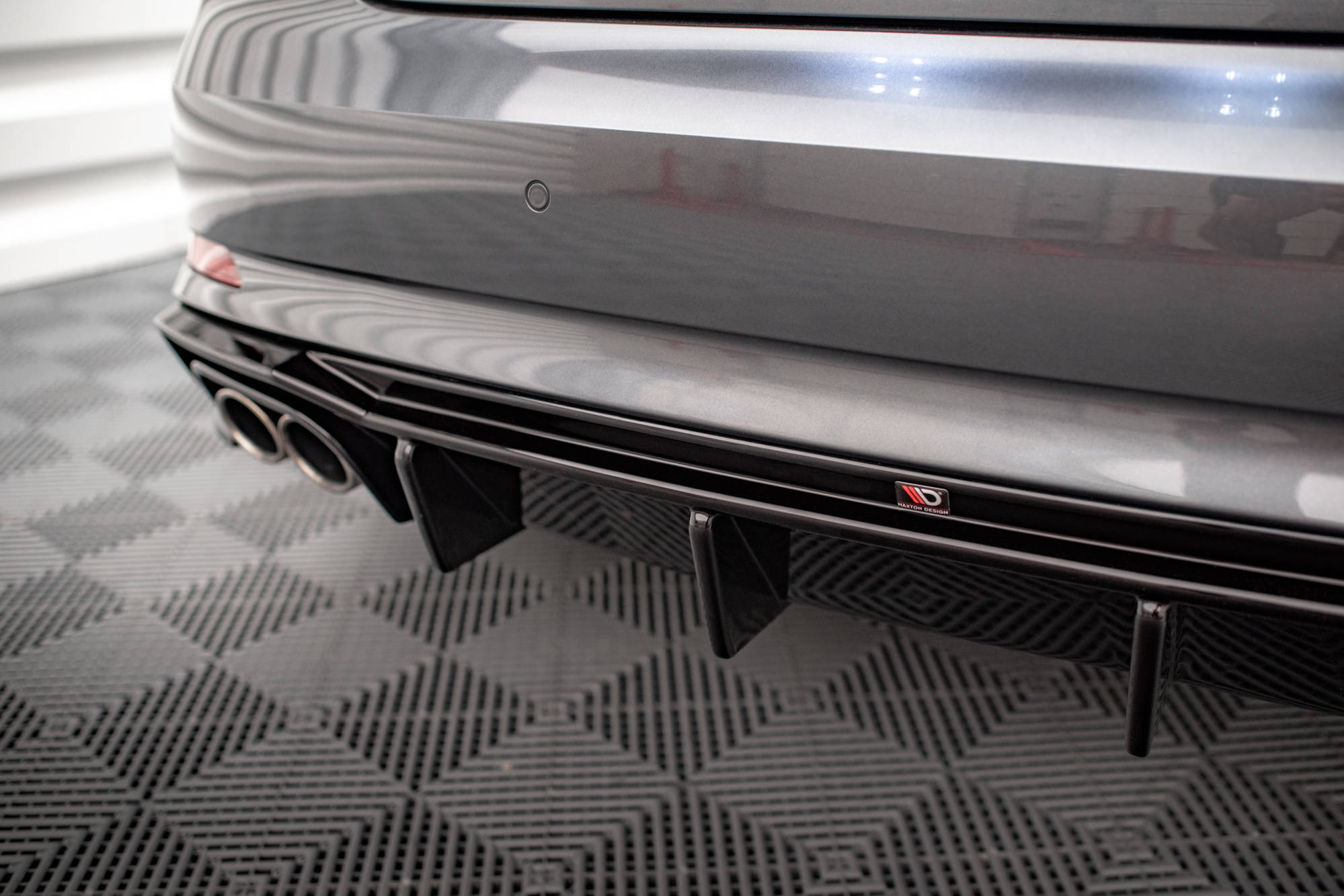 Maxton Design Diffusor Heck Ansatz passend für Audi S5 F5 Coupe / Sportback schwarz Hochglanz