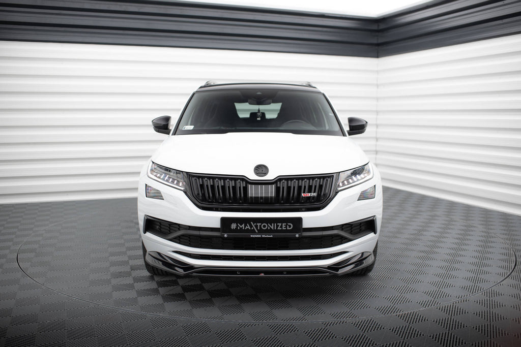 Maxton Design Street+ Spoilerlippe Front Ansatz passend für Skoda Kodiaq Mk1 Sportline/RS schwarz Hochglanz