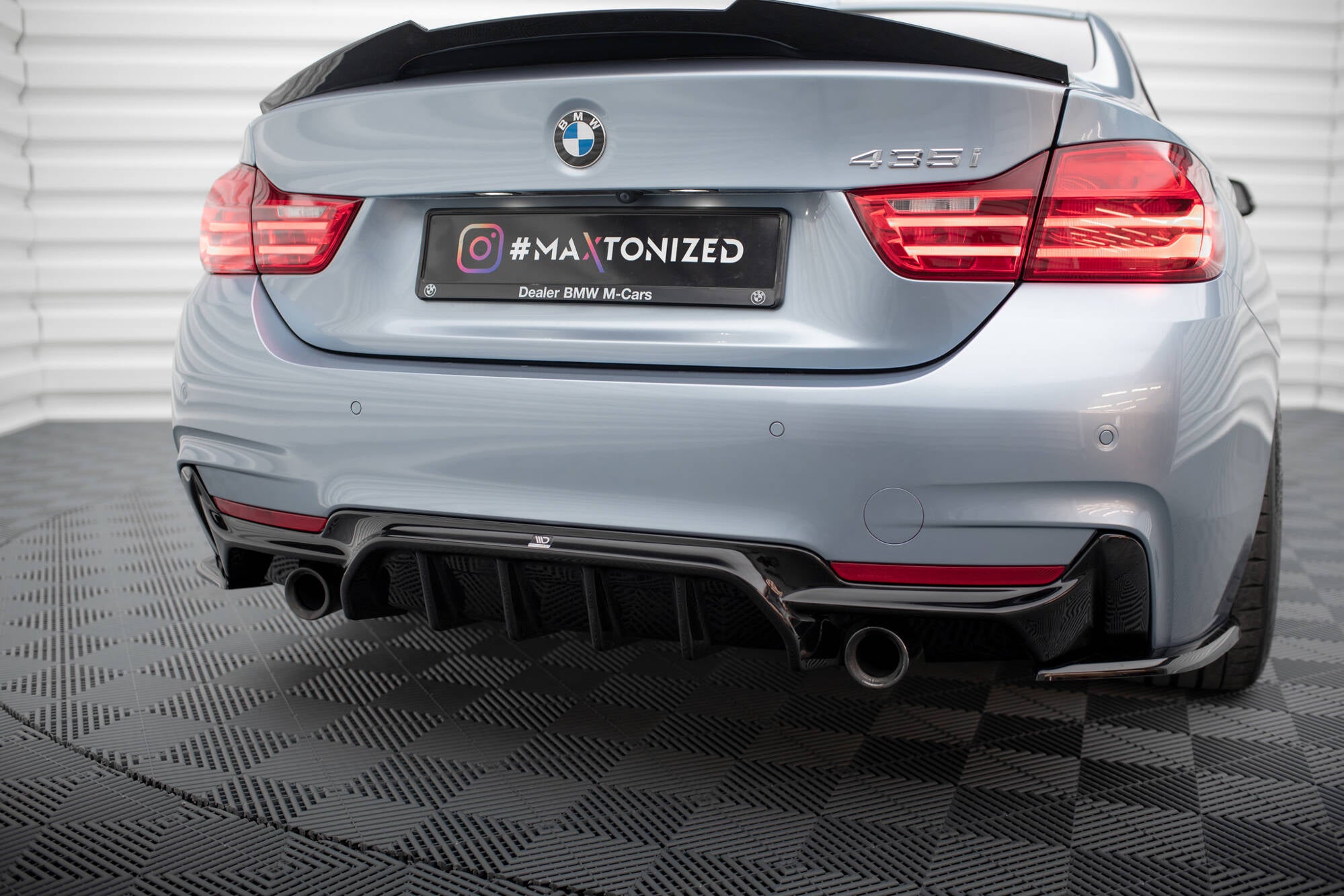 Maxton Design Diffusor Heck Ansatz passend für BMW 4er Coupe / Gran Coupe / Cabrio M-Paket F32 / F36 / F33 (Einzelauspuff li. re.)