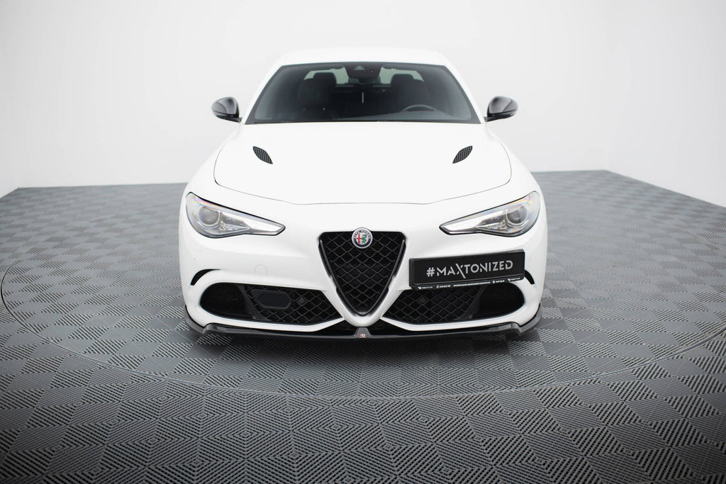 Maxton Design Street+ Spoilerlippe Front Ansatz passend für Alfa Romeo Giulia Quadrifoglio schwarz Hochglanz