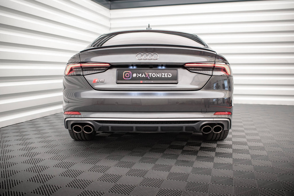 Maxton Design Diffusor Heck Ansatz passend für Audi S5 F5 Coupe / Sportback schwarz Hochglanz