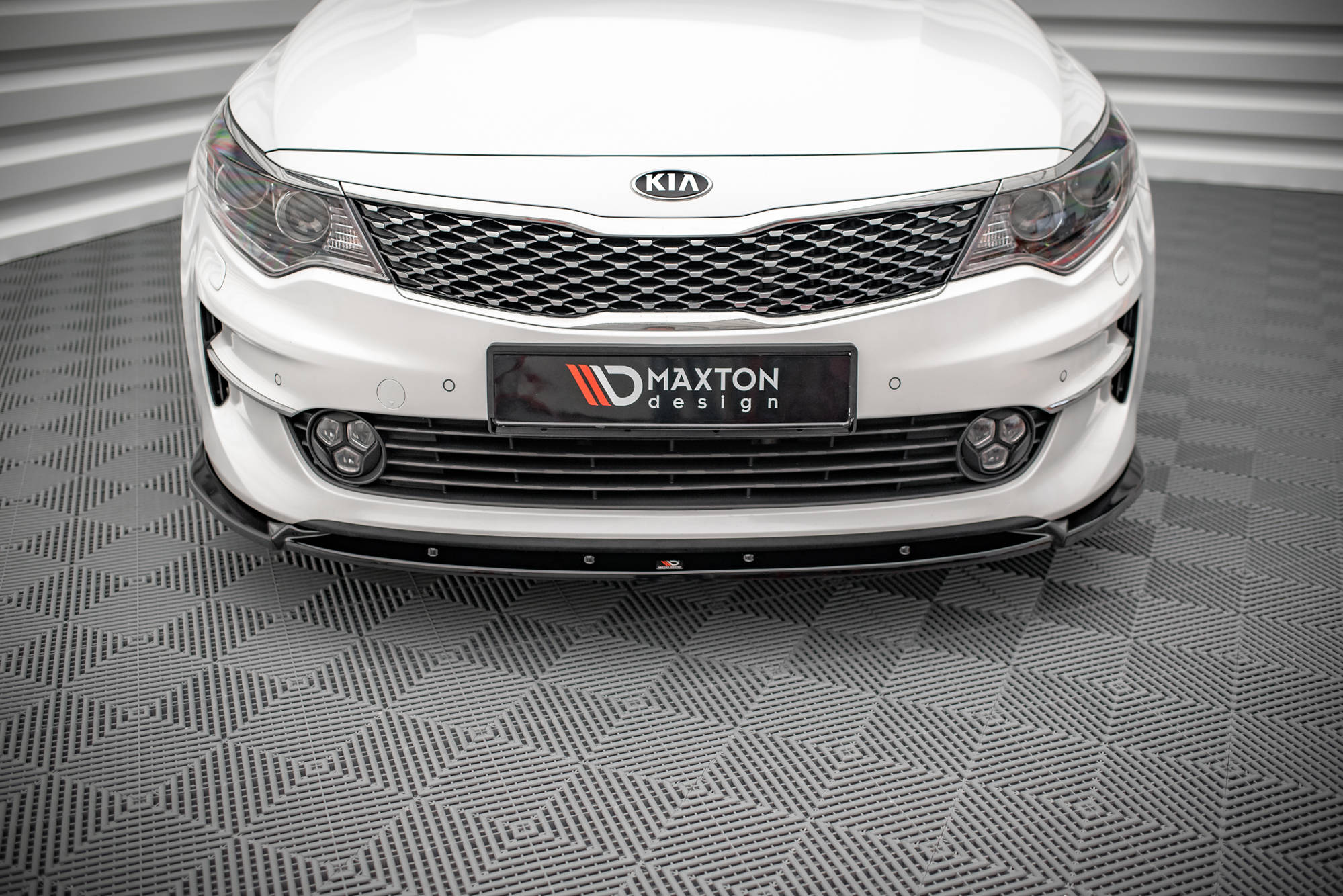 Maxton Design Street+ Spoilerlippe Front Ansatz V.1 passend für Kia Optima Mk4 schwarz Hochglanz