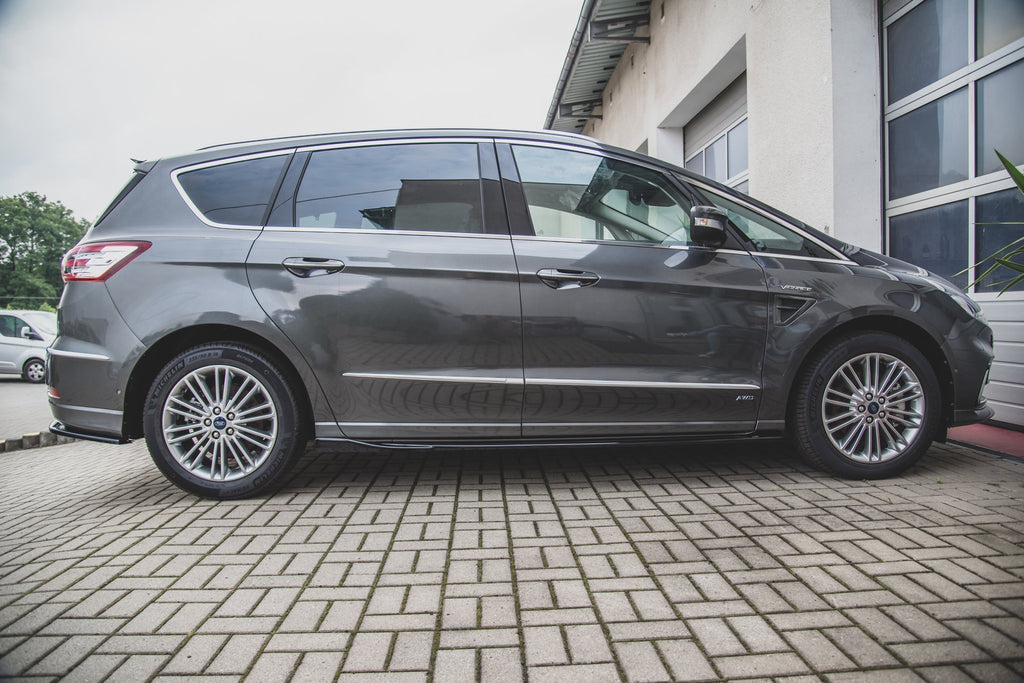 Maxton Design Seitenschweller Ansatz für Ford S-Max Mk2 Facelift schwarz matt