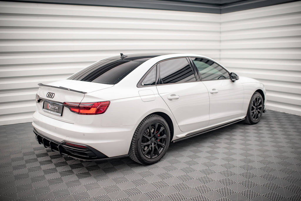 Maxton Design Street+ Seitenschweller Leisten passend für Audi A4 B9 Facelift schwarz Hochglanz
