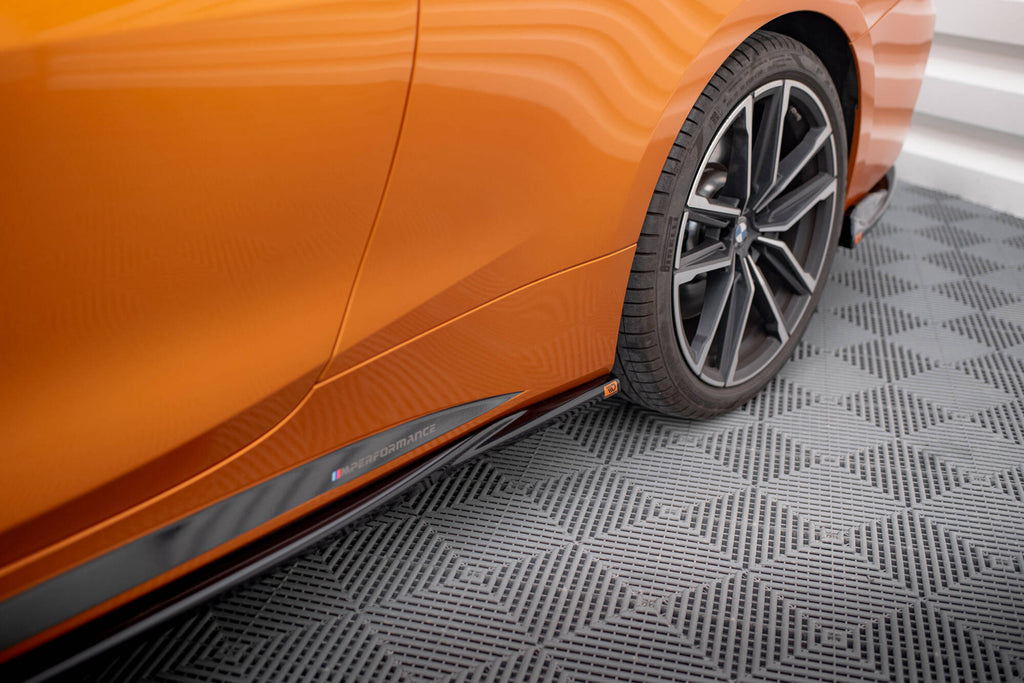 Maxton Design Street+ Seitenschweller Leisten passend für V.3 passend für BMW 4er M-Paket / M440i G22 / G23 / G22 Facelift / G23 Facelift schwarz Hochglanz