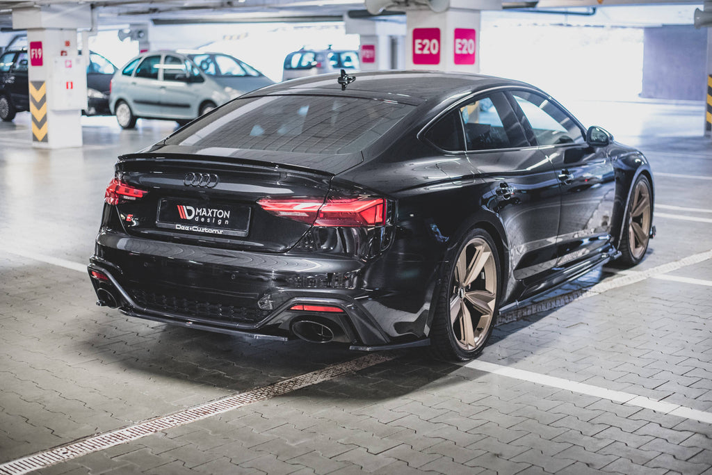 Maxton Design Street+ Seitenschweller Leisten passend für Audi RS5 Sportback F5 Facelift schwarz Hochglanz