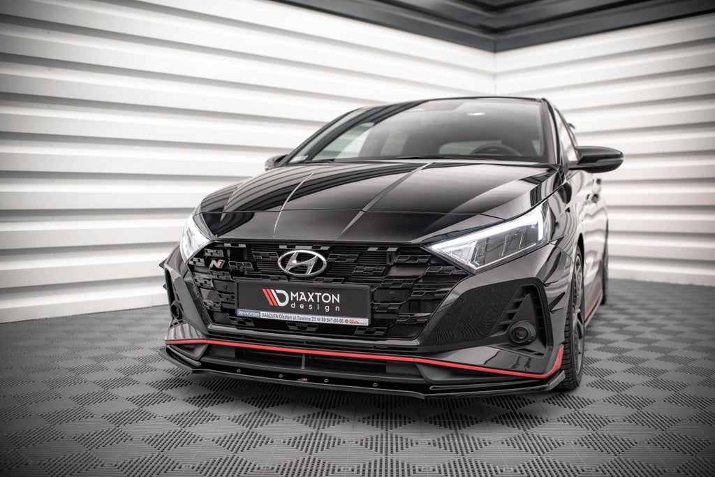 Maxton Design Street+ Spoilerlippe Front Ansatz V.1 passend für Hyundai I20 N Mk3 schwarz Hochglanz