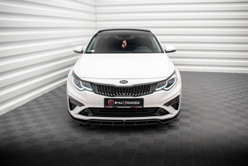 Maxton Design Street+ Spoilerlippe Front Ansatz V.1 passend für Kia Optima Mk4 Facelift schwarz Hochglanz