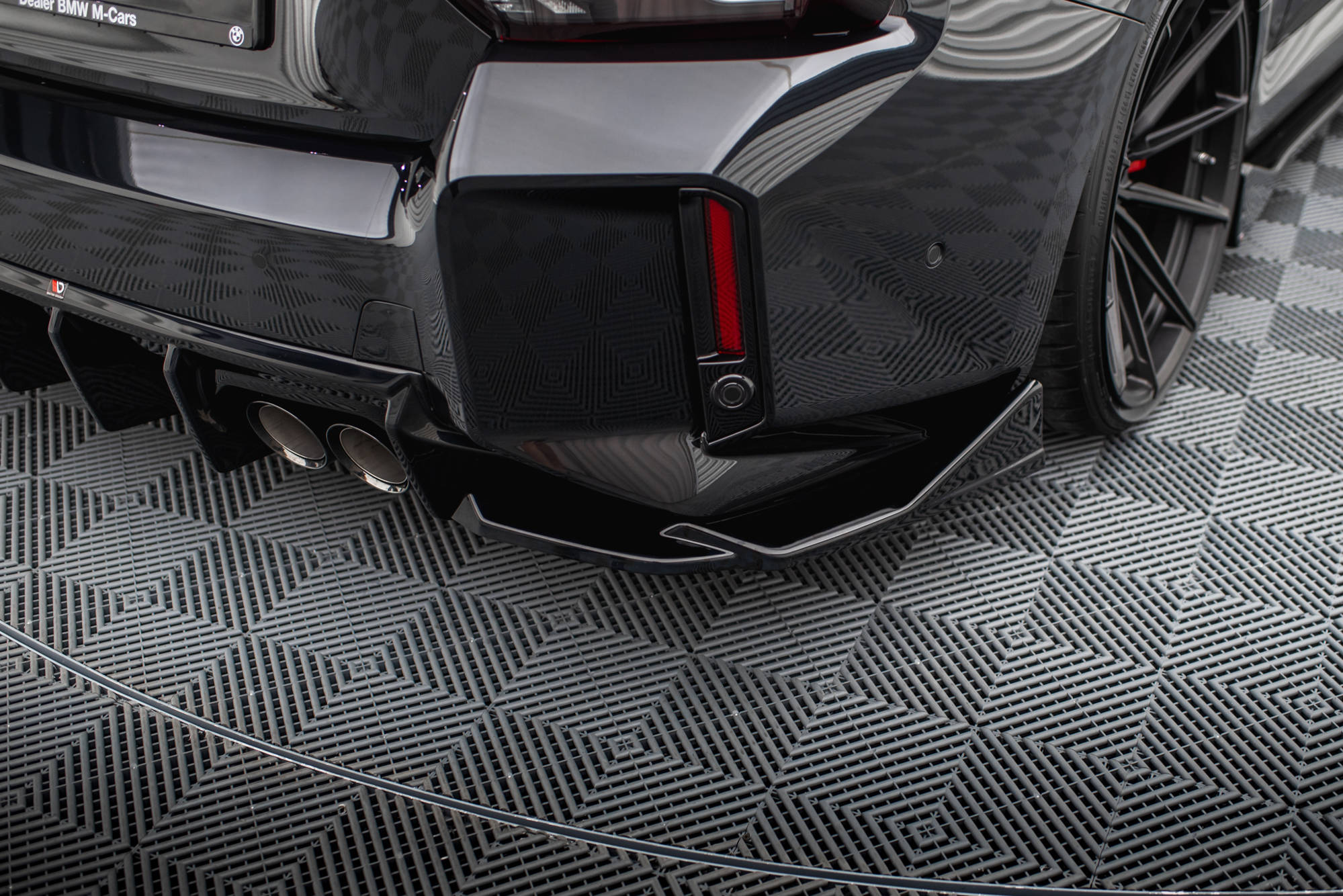 Maxton Design Heck Ansatz Flaps Diffusor V.4 passend für (Für heckansatz v.1) BMW M2 G87 schwarz Hochglanz