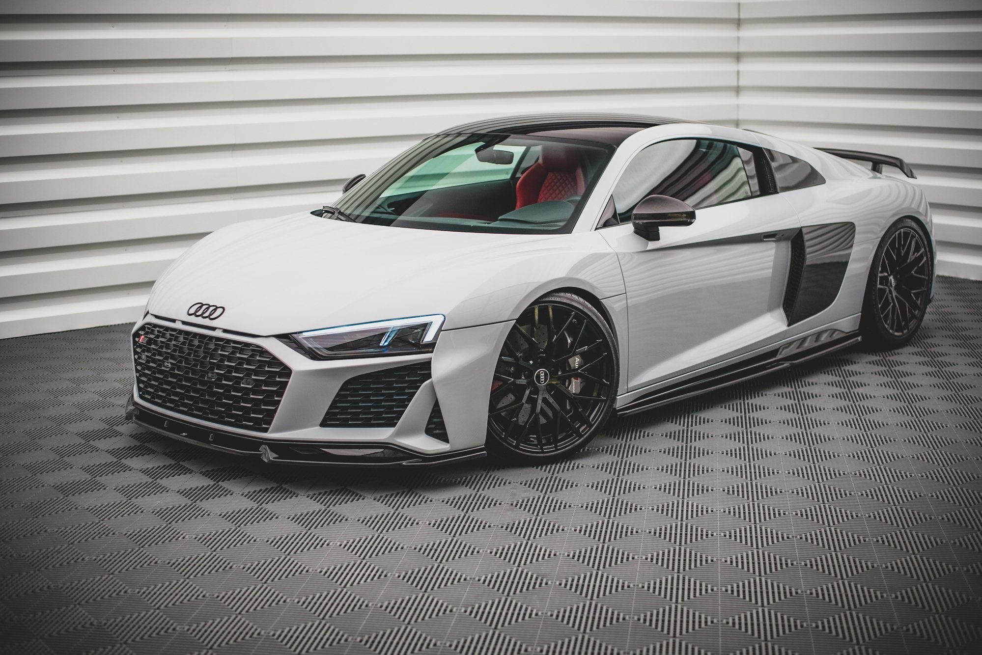 Maxton Design Street+ Seitenschweller Leisten passend für Audi R8 Mk2 Facelift schwarz Hochglanz