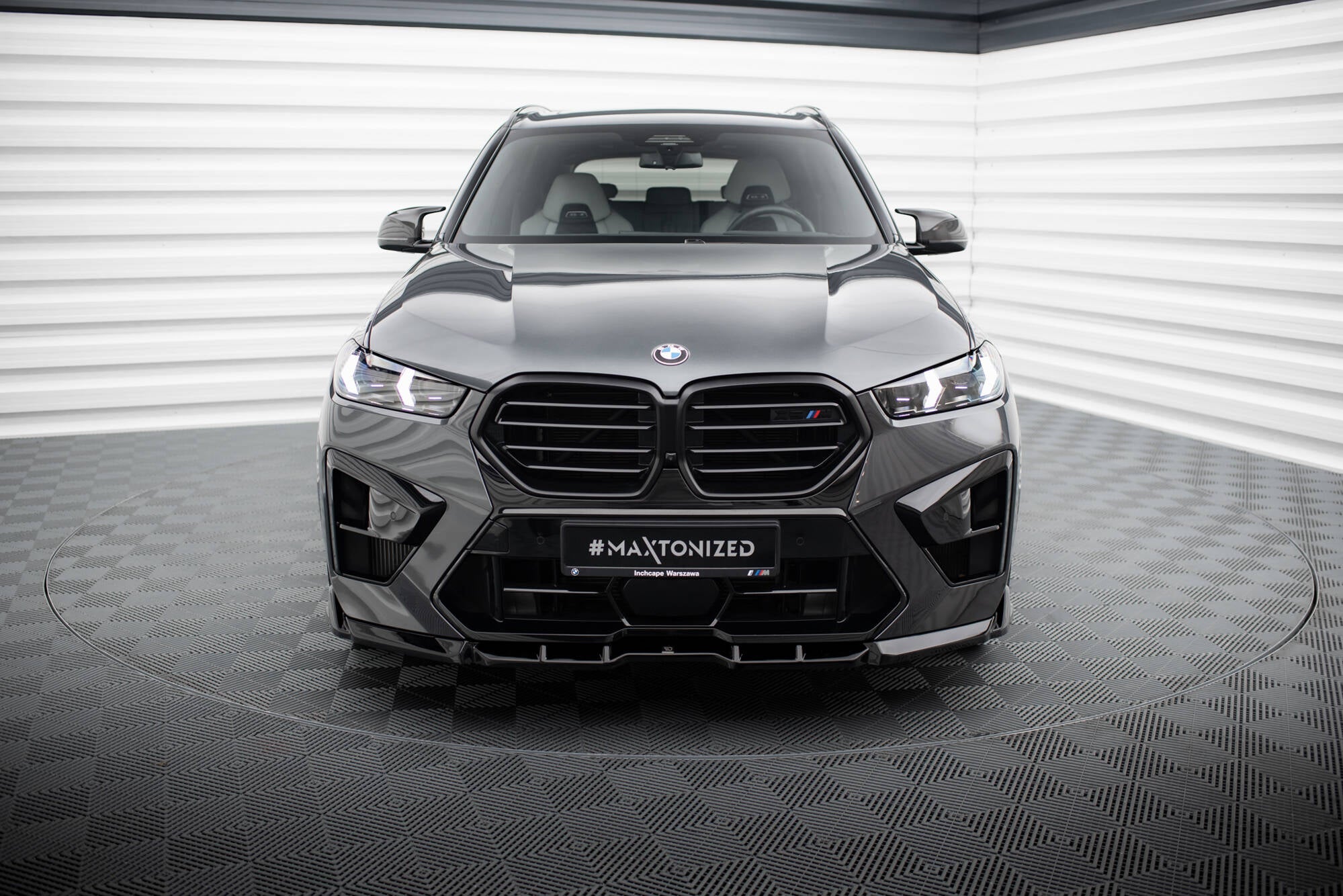 Maxton Design Street+ Spoilerlippe Front Ansatz V.1 passend für BMW X5 M F95 Facelift schwarz Hochglanz