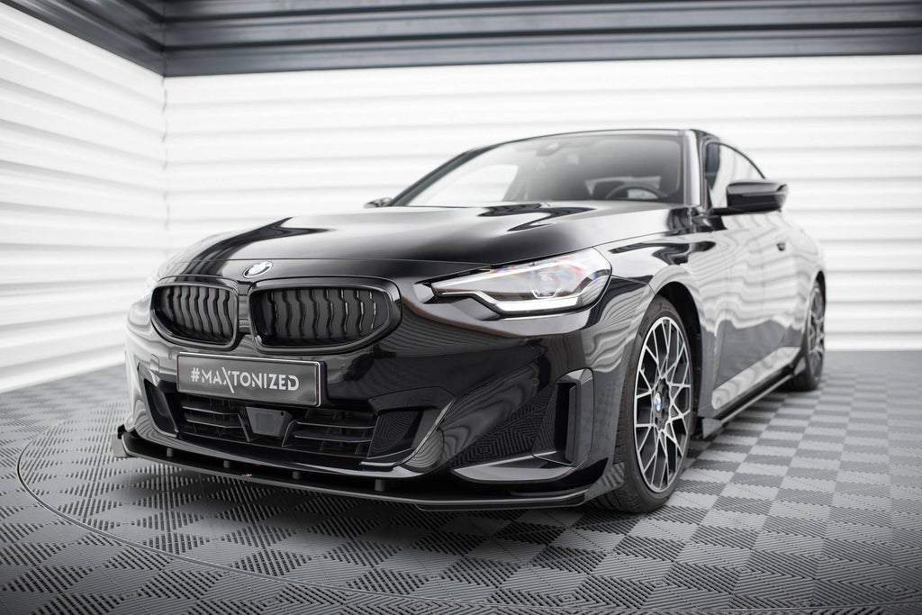 Maxton Design Front Stoßstange Flaps passend für BMW 2 Coupe G42 schwarz Hochglanz