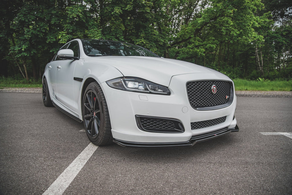 Maxton Design Street+ Spoilerlippe Front Ansatz passend für Jaguar XJ R-Sport X351 Facelift schwarz Hochglanz