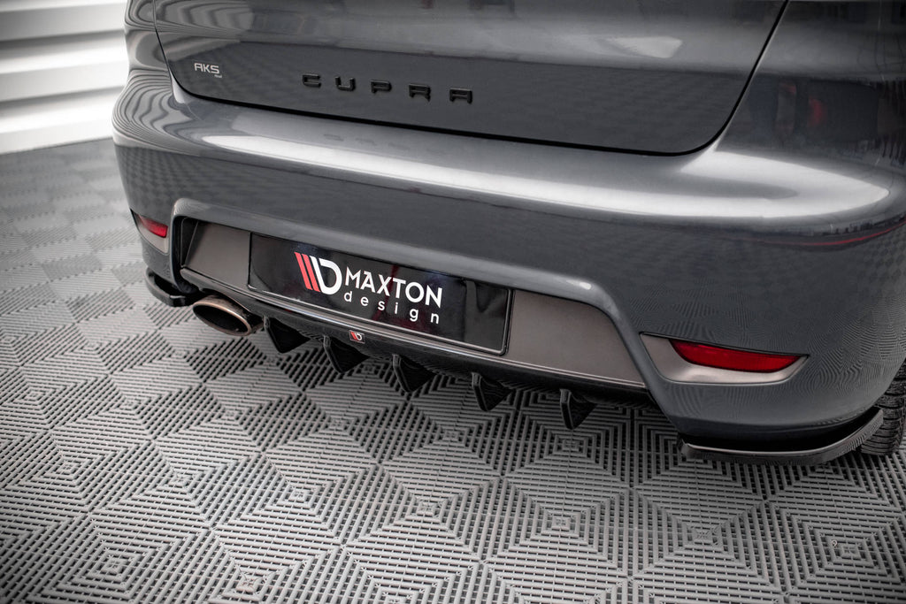 Maxton Design Diffusor Heck Ansatz passend für Seat Ibiza Cupra Mk3 schwarz Hochglanz