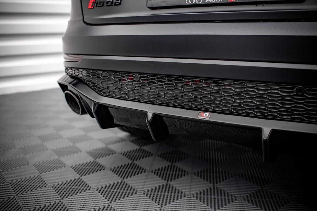 Maxton Design Diffusor Heck Ansatz passend für Audi RSQ8 Mk1 schwarz Hochglanz