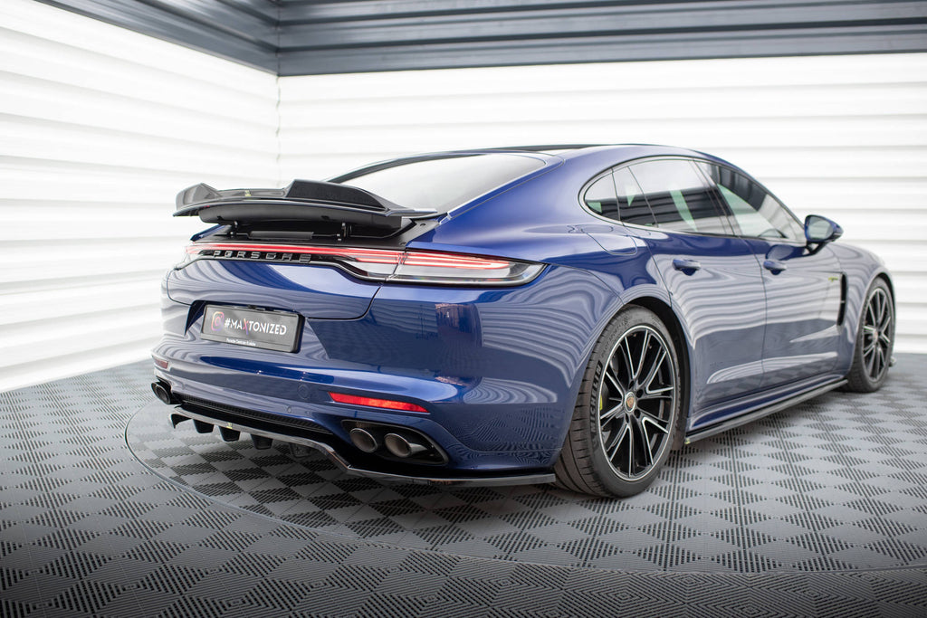 Maxton Design Spoiler CAP 3D passend für Porsche Panamera E-Hybrid 971 Facelift schwarz Hochglanz