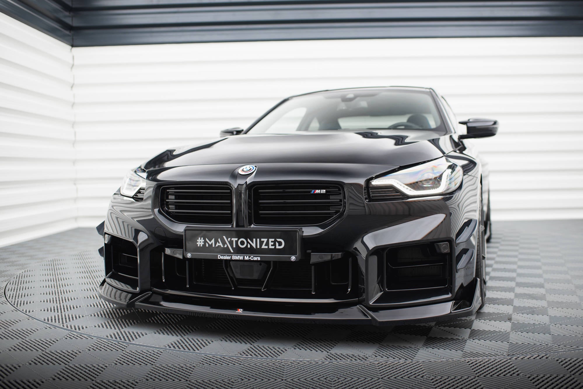 Maxton Design Street+ Spoilerlippe Front Ansatz V.5 passend für BMW M2 G87 schwarz Hochglanz