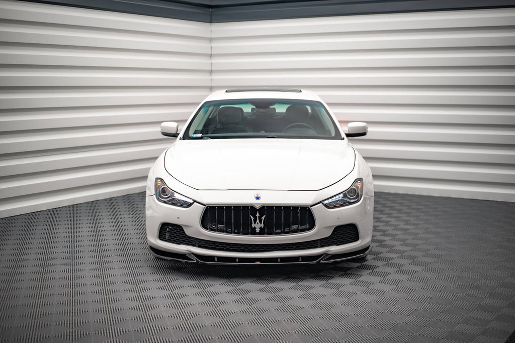 Maxton Design Street+ Spoilerlippe Front Ansatz V.1 passend für Maserati Ghibli Mk3 schwarz Hochglanz