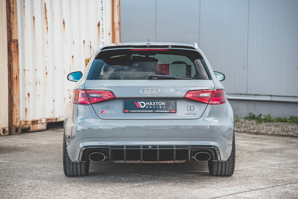 Maxton Design Diffusor Heck Ansatz passend für Audi RS3 8V Sportback schwarz Hochglanz