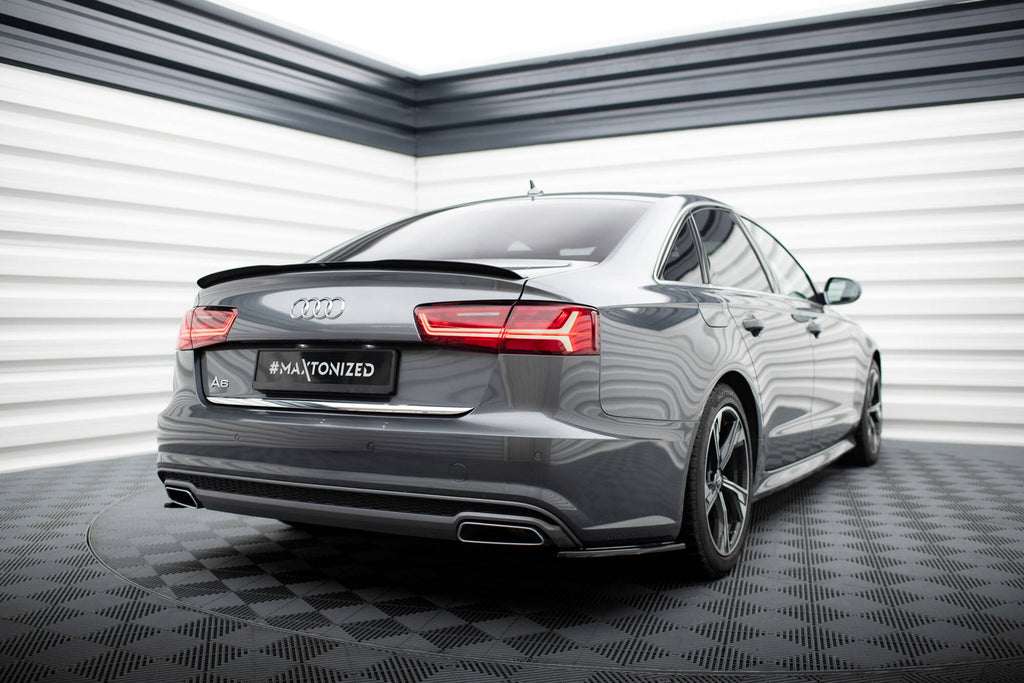 Maxton Design Spoiler CAP passend für Audi A6 / A6 S-line / S6 Limousine C7 Facelift schwarz Hochglanz