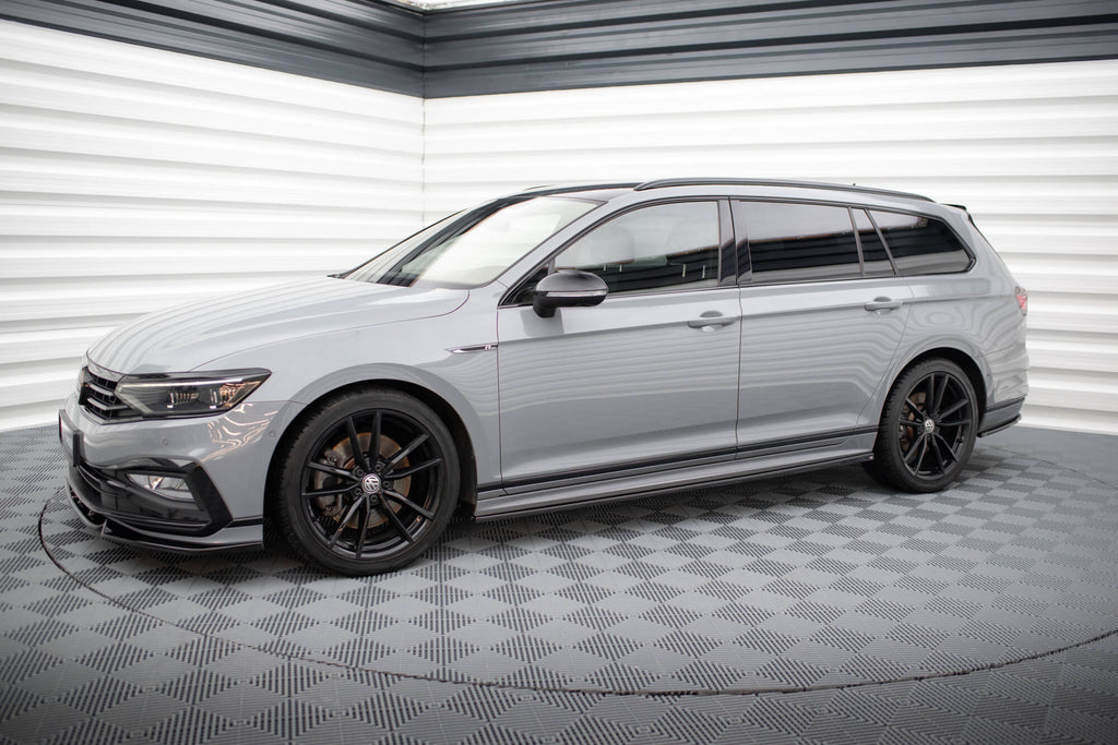 Maxton Design Street+ Seitenschweller Leisten passend für VW Passat R-Line B8 Facelift schwarz Hochglanz