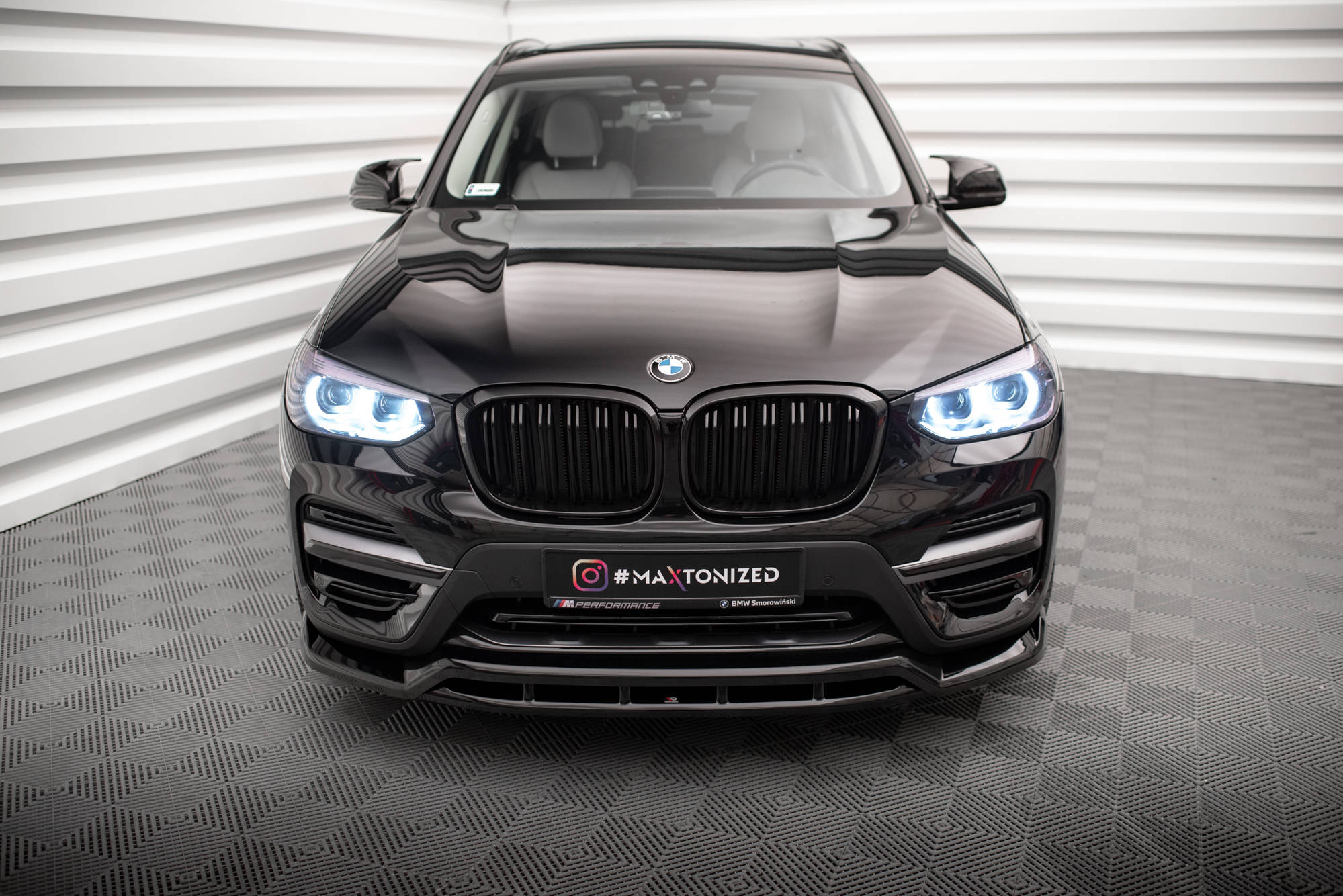 Maxton Design Street+ Spoilerlippe Front Ansatz passend für BMW X3 G01 schwarz Hochglanz