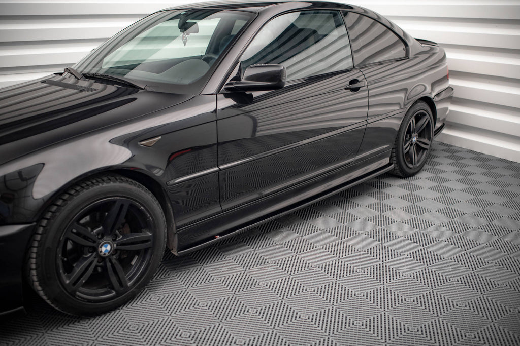 Maxton Design Street+ Seitenschweller Leisten V.2 passend für BMW 3er Coupe M-Paket E46 schwarz Hochglanz